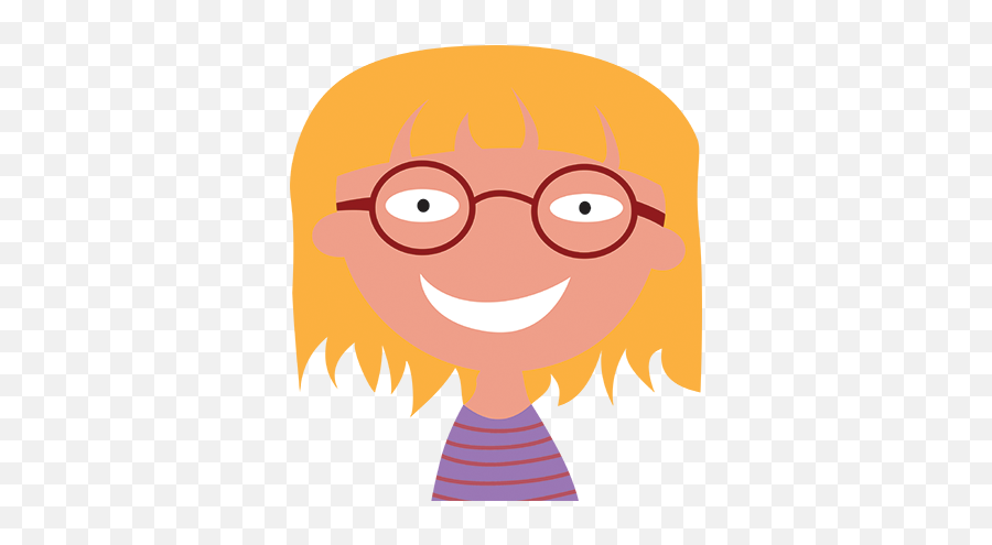 Smiling Girl With Glasses Sticker - Disegno Bambina Con Gli Occhiali Emoji,Emoji Wearing Glasses
