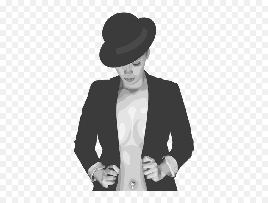 Classy Lady Toon Psd Official Psds - Classy Girl With Hat Black And White Emoji,Classy Emoji