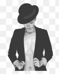 Classy Lady Toon Psd Official Psds - Classy Girl With Hat Black And White Emoji,Classy Emoji
