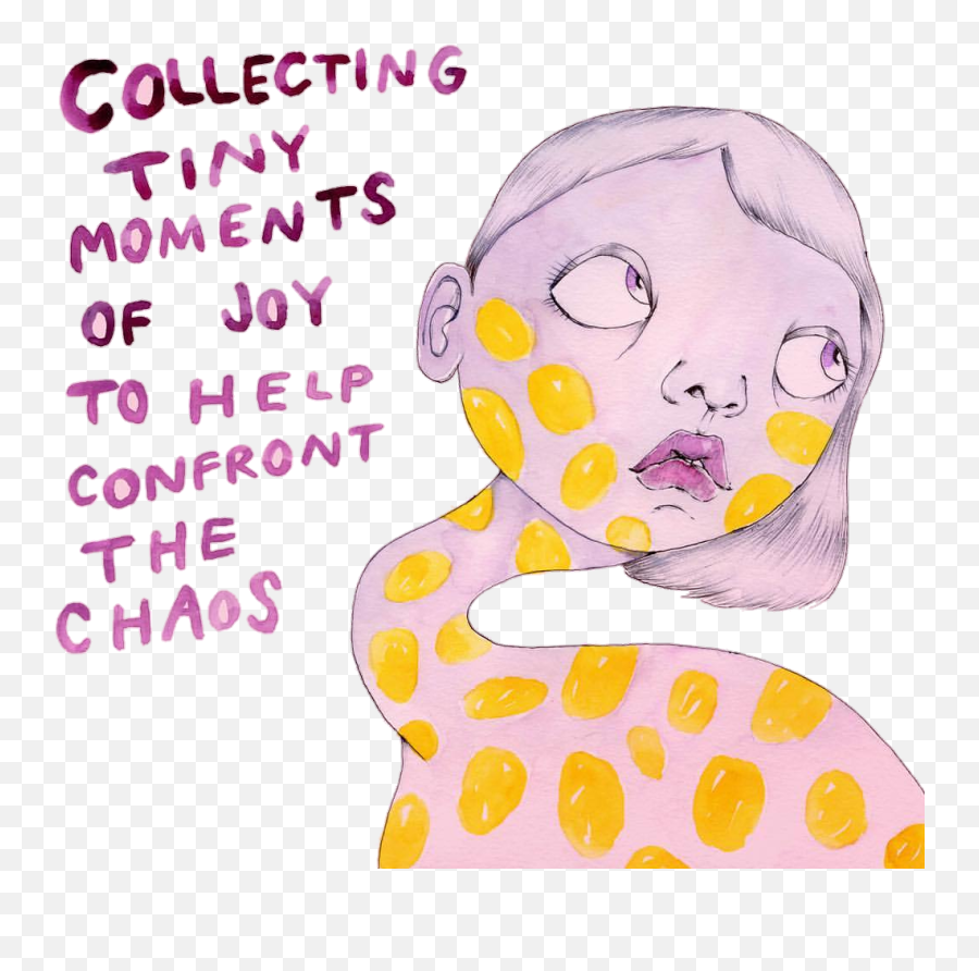 Chaos Depression Anxiety Pink Sticker By Jess Knight - Dot Emoji,Anxiety Emotions