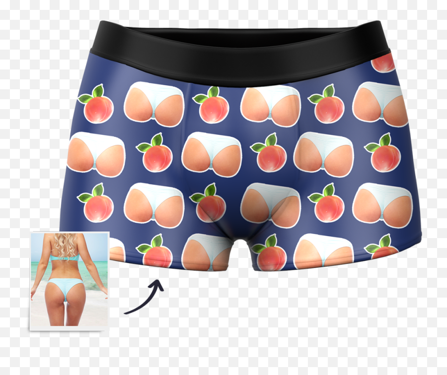 Menu0027s Custom Peach Photo Face Boxer Shorts Gifts For Him - For Teen Emoji,Peach Emoji Socks