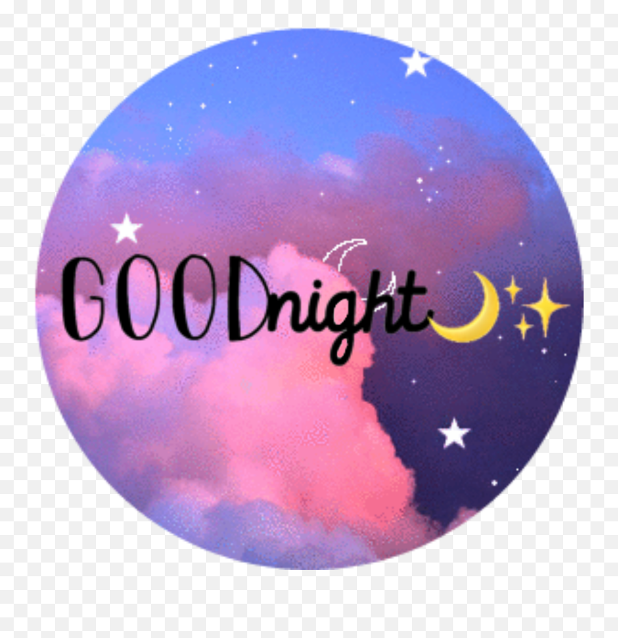 Goodnight Cute Circle Sticker - Event Emoji,Cute Goodnight Text With Emojis
