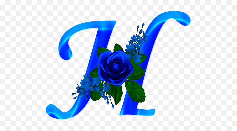 Alfabeto Decorativo Rosas Png - Transparent Background Rose Blue Emoji,Aski Emojis