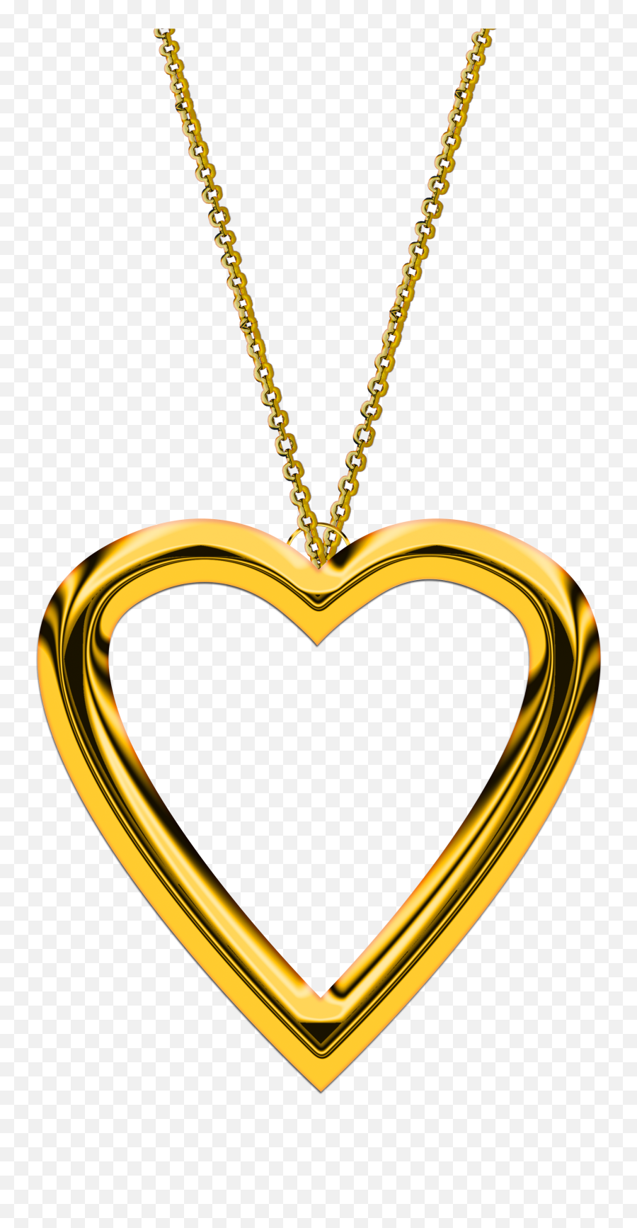 Shining Heart Shaped Gold Pendant On A Chain At White - Gold Heart Pendant Png Emoji,Necklace For Emotions
