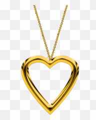 Shining Heart Shaped Gold Pendant On A Chain At White - Gold Heart Pendant Png Emoji,Necklace For Emotions