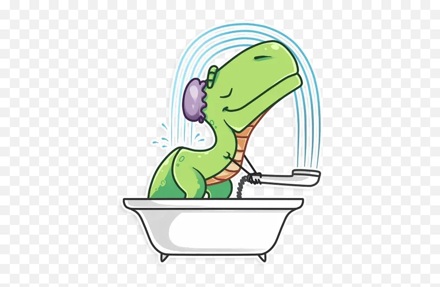 The Almost Good Dinosaur Whatsapp Stickers - Stickers Cloud Plumbing Emoji,Bathtub Emoji Clipart