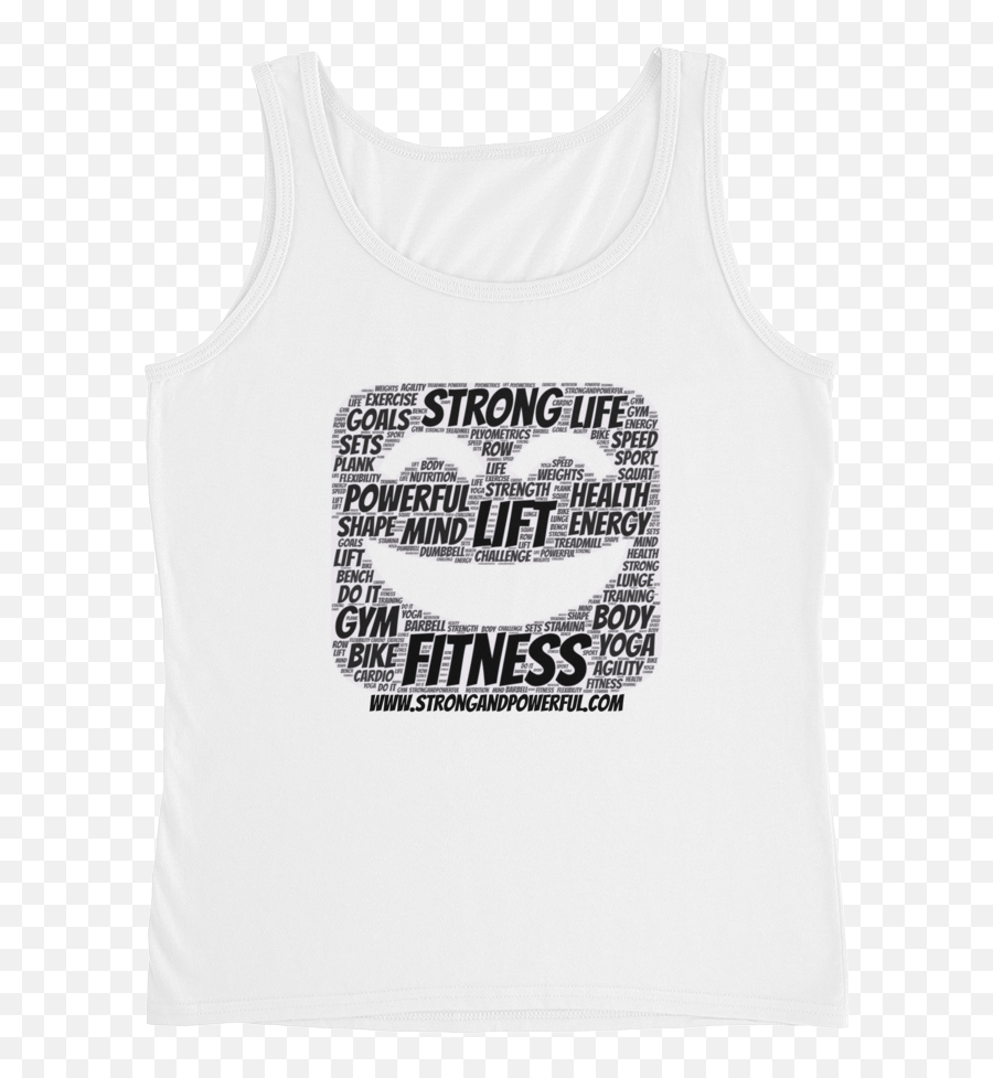 Ladiesu0027 Tank U2013 Strongandpowerful Emoji,Grey Dumbbell Emoji