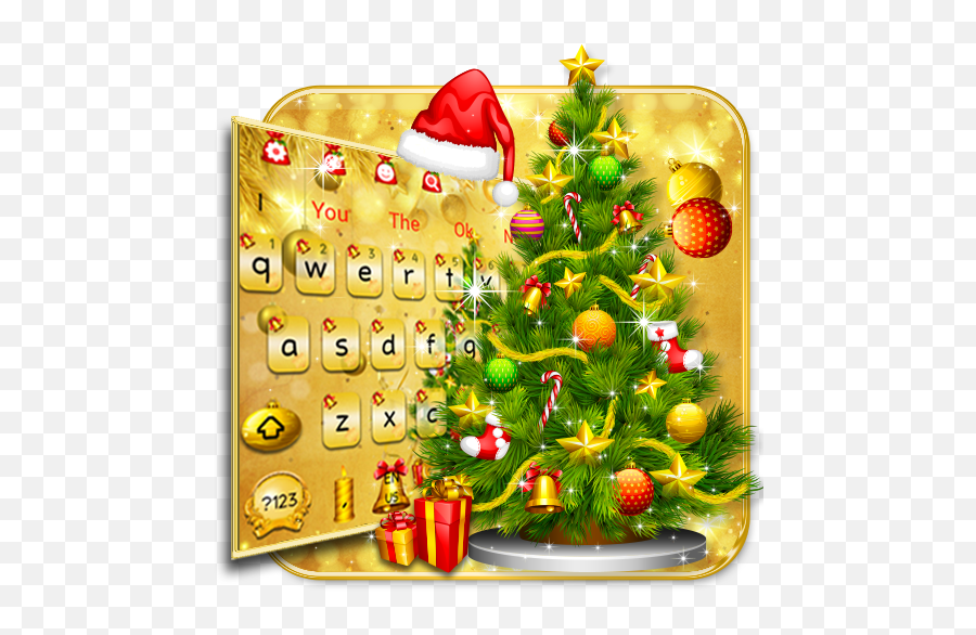 Golden Christmas 2018 Keyboard Themes - Programu Zilizo Christmas Mubarak In Urdu Emoji,Christmas Ornament Emoji