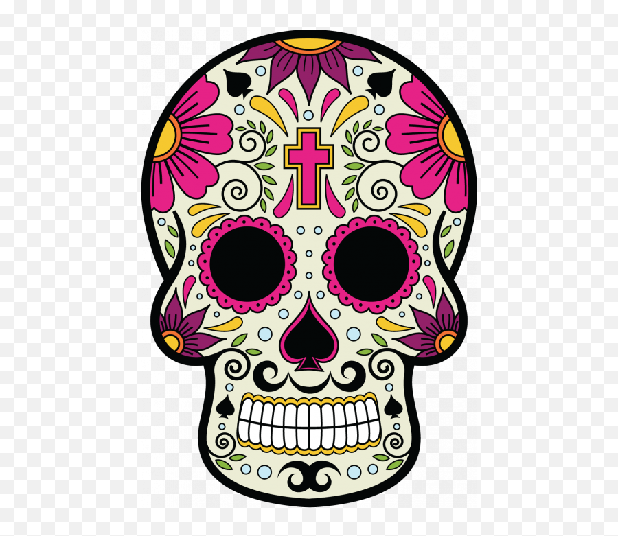 Skull Emoji - Colorida Caveira Mexicana Png Hd Png Download Day Of The Dead Catrina Clipart,Skull Emoji
