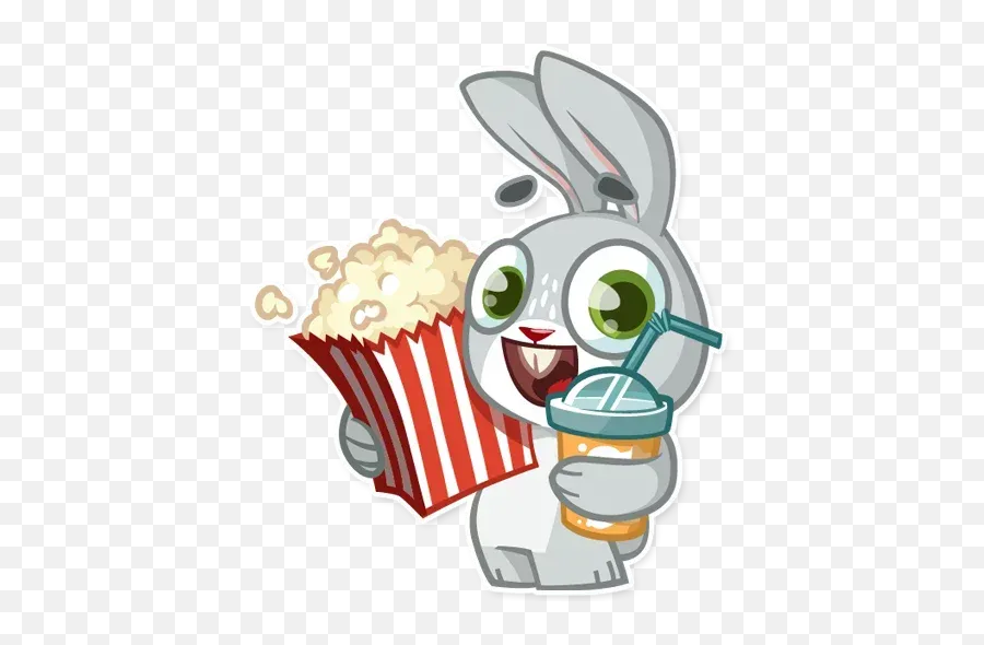 Noneji Whatsapp Stickers - Stickers Cloud Stickers Bunny Boo Telegram Emoji,Pop Corn Emoji