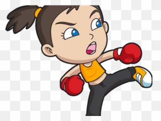 Mixed Martial Arts Clipart Girl - Girl Punching Animated No Backgrund Emoji,Martial Arts Emoji
