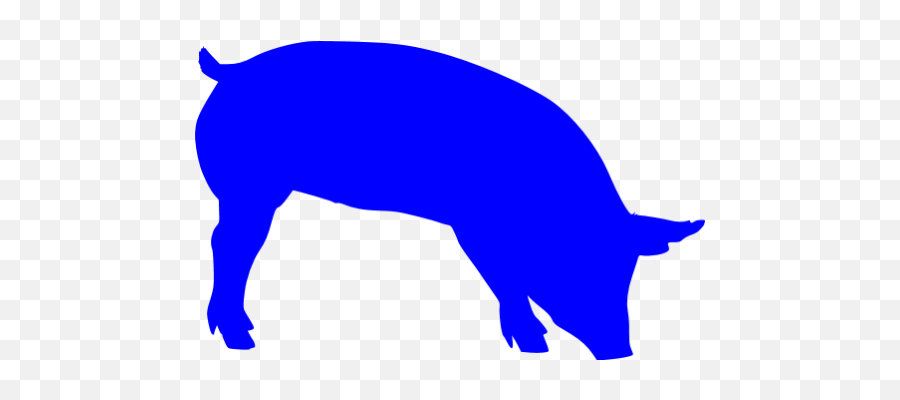 Blue Pig 7 Icon - Free Blue Animal Icons Silhouette Of A Pig Transparent Emoji,How To Make A Pig Nose Emoticon