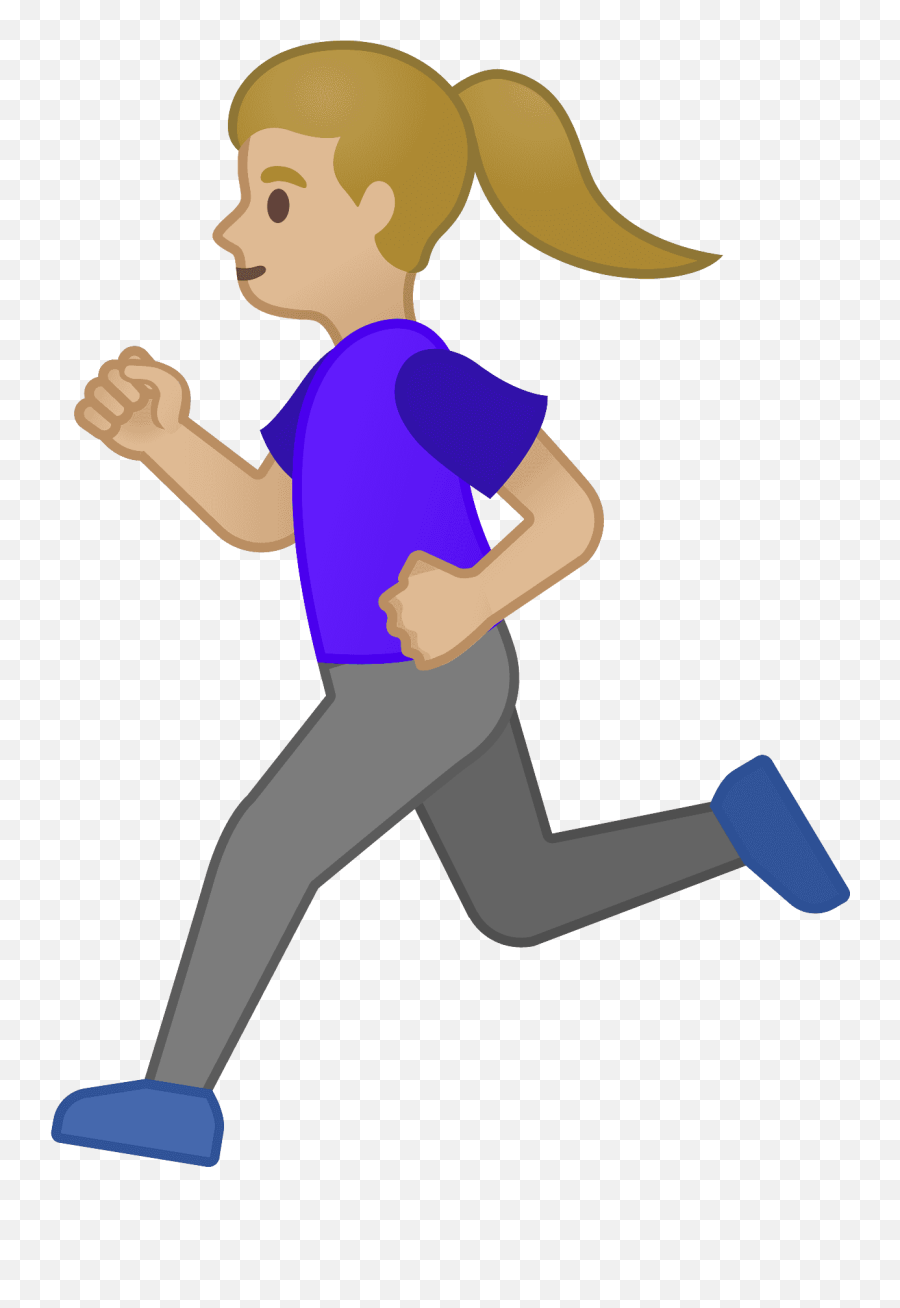 Woman Running Emoji Clipart Free Download Transparent - Emoji Running,Emoji Skin Tone Android