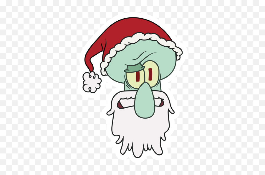 Spongebob Stickers - Squidward Santa Claus Emoji,Starstuck Emoticon