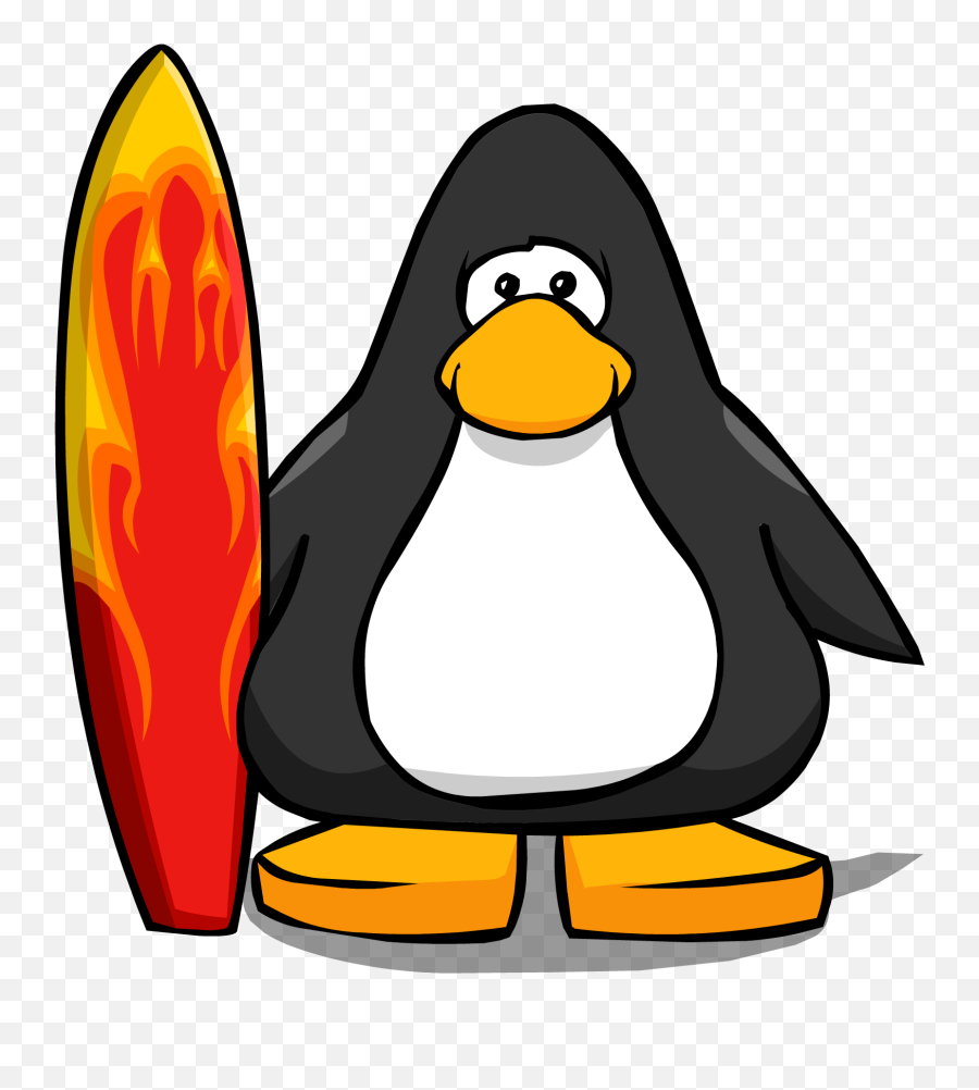 Flame Surfboard - Club Penguin 3rd Anniversary Hat Emoji,Surfboard Emojis