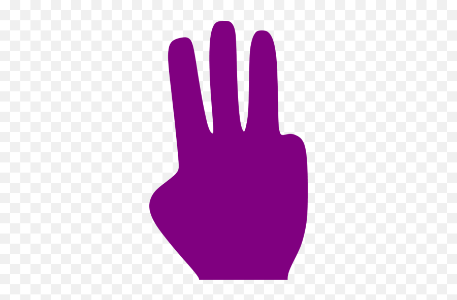 Purple Three Fingers Icon - Free Three Finger Icon Emoji,Chopped Finger Emoticon