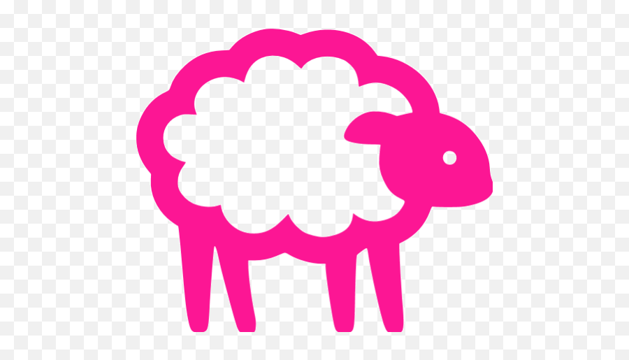 Deep Pink Sheep Icon - Pink Sheep Icon Transparent Emoji,Pink Sheep Emoticon