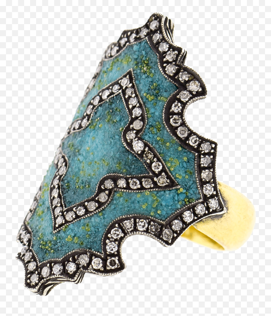 Turquoise Mosaic Shield Ring - Sparkly Emoji,Best Size For Emoticon Mosaic