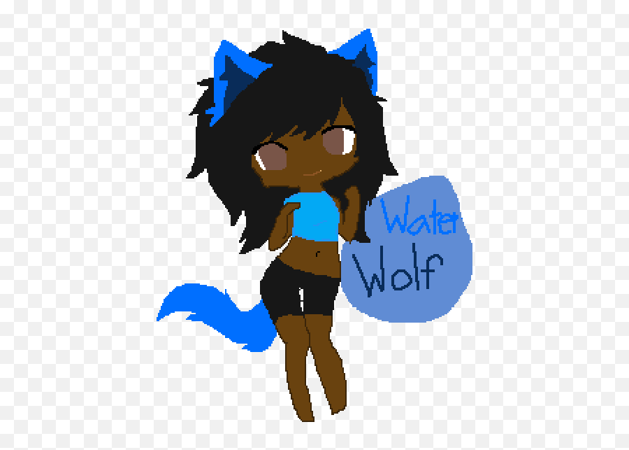 Me As A Water Wolf - Aphmau Werewolf Drawings 500x600 Emoji,Aphmau No Emotions