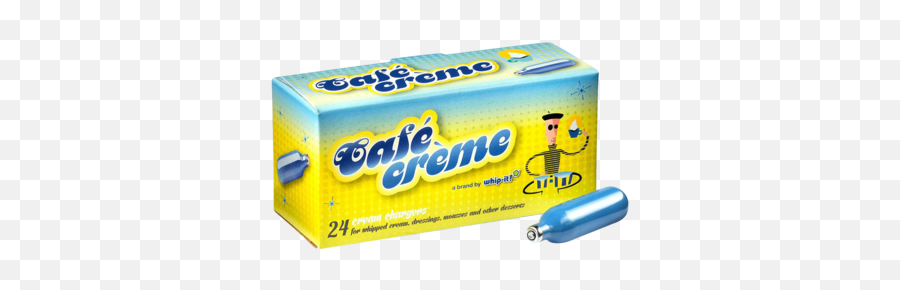 Café Crème Cream Chargers - 24 Pack Cylinder Emoji,Whipped Cream Emoji