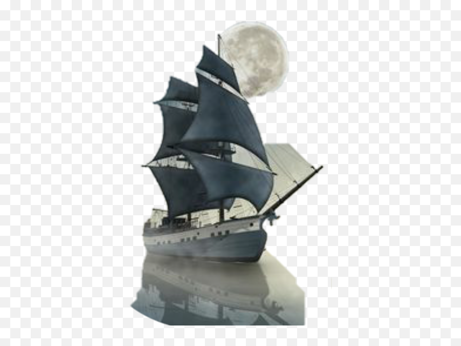 Things Pirate Sticker - Sailing Ship Acrylic Painting Emoji,Ship Moon Emoji