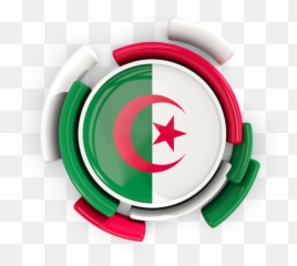 Round Flag With Pattern Illustration Of Flag Of Algeria Emoji,Iphone Emoji Green Flag