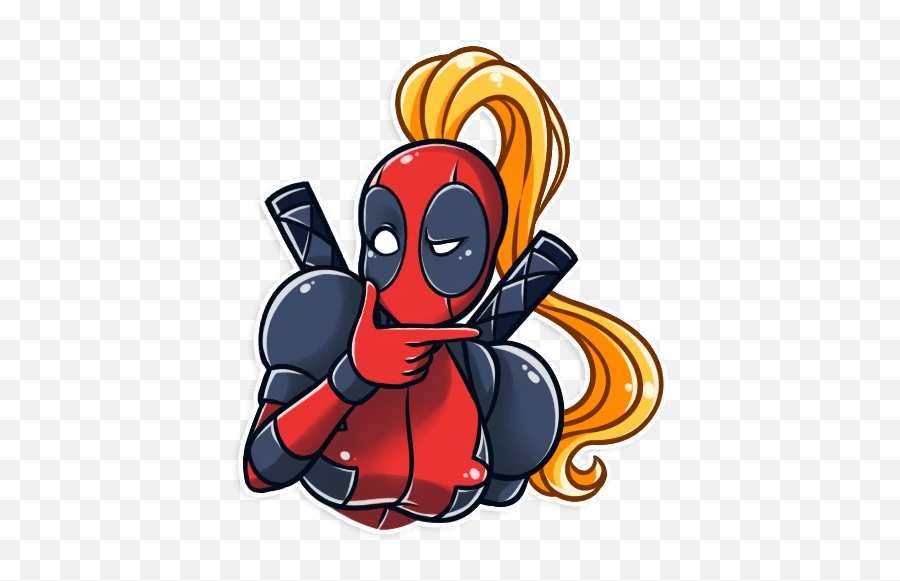 Lady Deadpool - Telegram Sticker English Emoji,Telegram Peach Emoji