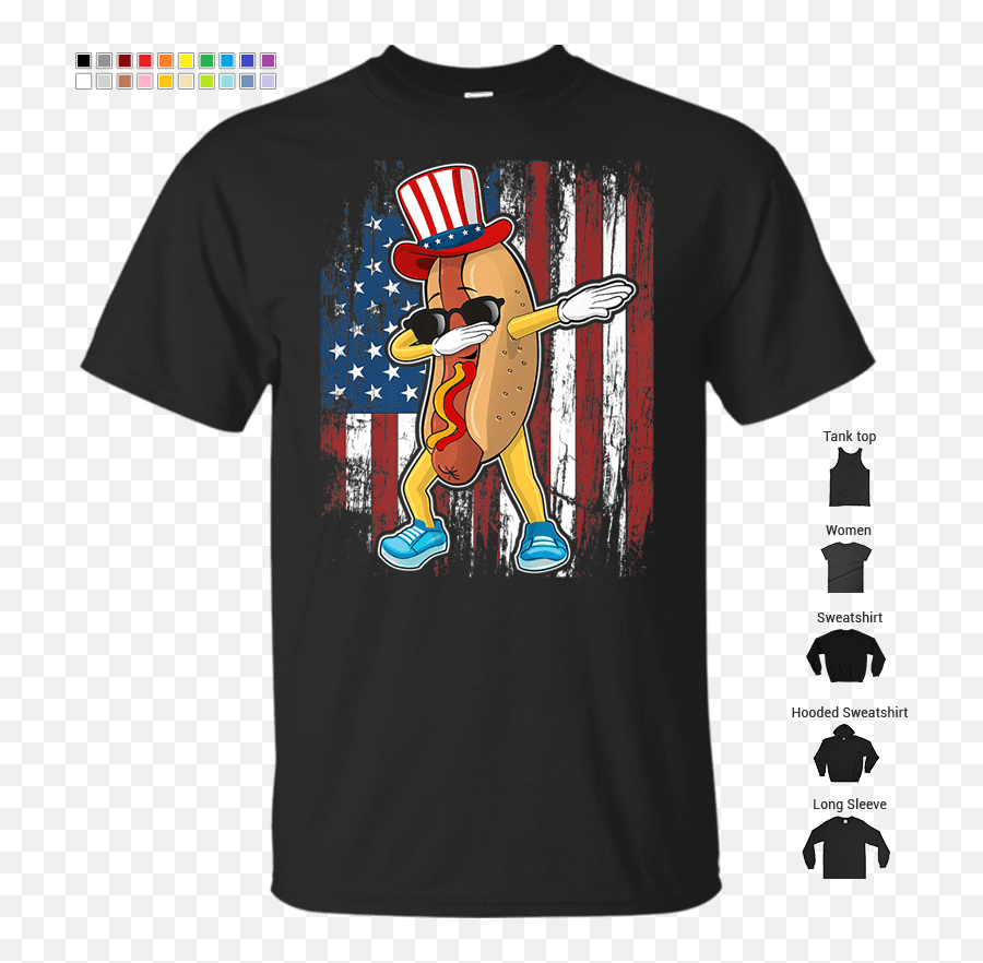 Funny Dabbing Hot Dog July 4th American - Family Reunion 2020 T Shirt Emoji,Emoji Shirt For Kids