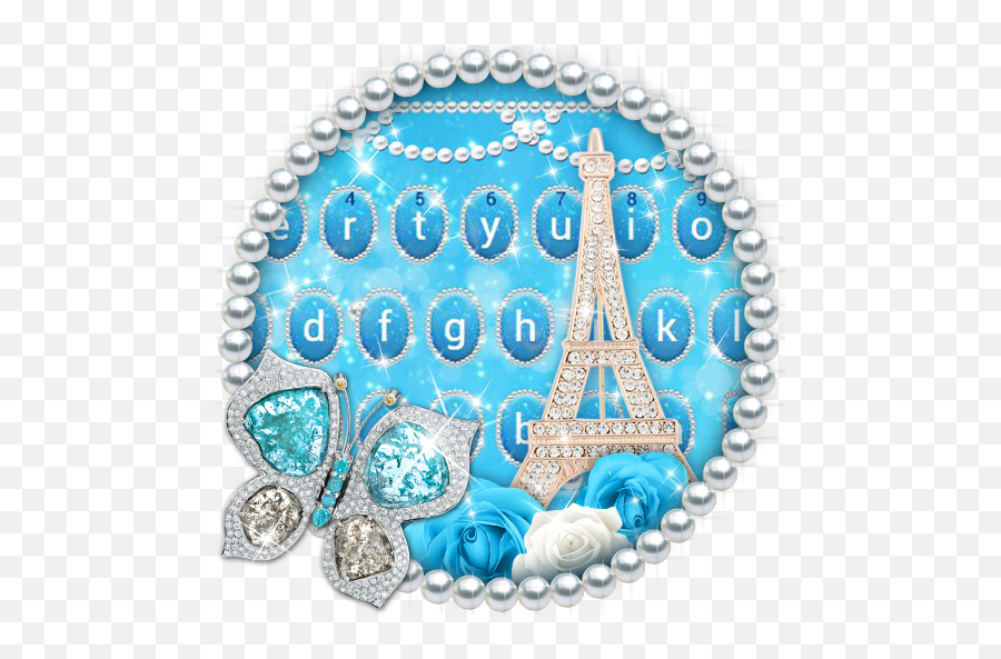 Blue Diamond Eiffel Tower Keyboard Theme - Apps On Google Play Girly Emoji,Tower Emoji