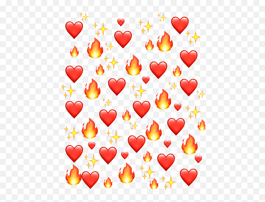 Fire Heart Background Emoji Sticker - Heart Background Picsart Sticker,Fire Emoji No Background