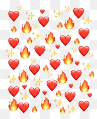 Fire Heart Background Emoji Sticker - Heart Background Picsart Sticker,Fire Emoji No Background