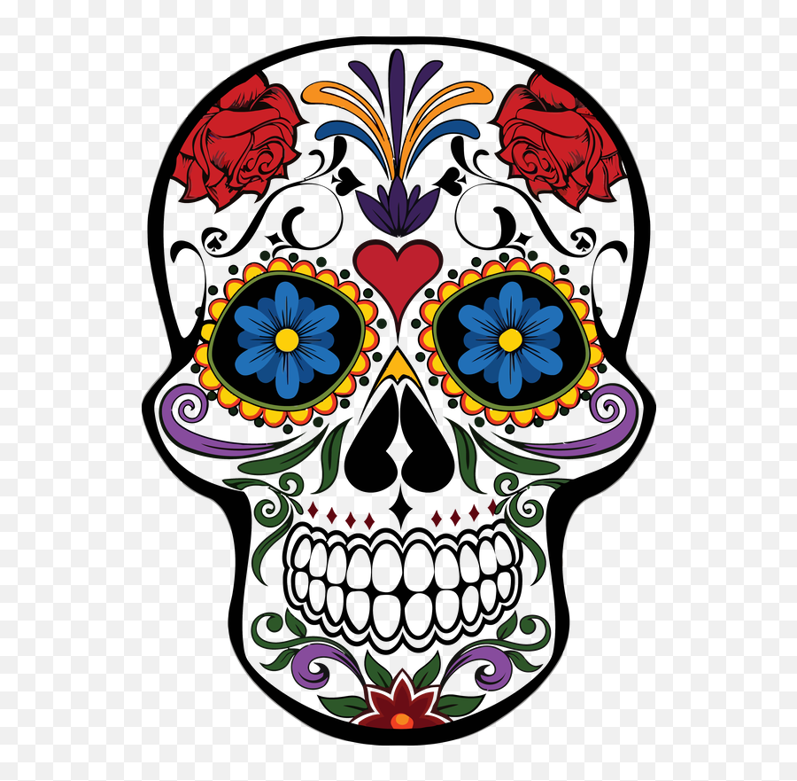 Candy Skull Png - Day Of The Dead Skulls Png Clipart Full Skull Drawings Day Of The Dead Emoji,Skull Emoji