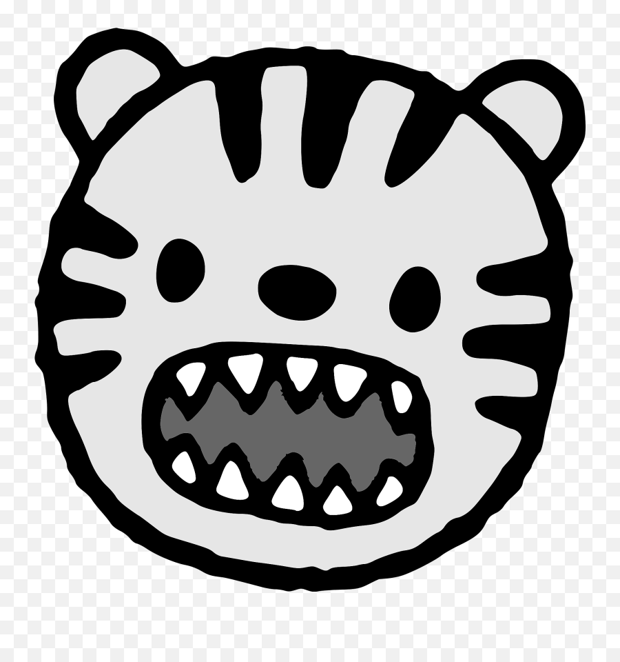 Growling Tiger Face Clipart Free Download Transparent Png - Clipart Tiger Face Roaring Black And White Emoji,Growling Emoticon