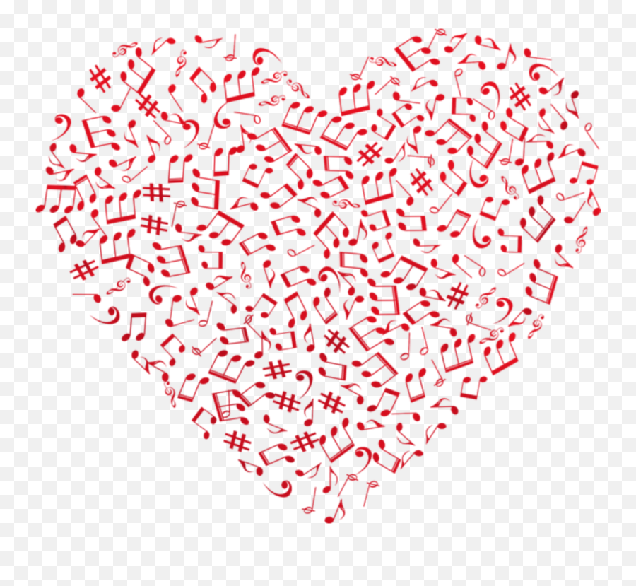 Heart Corazon Red Rojo Music Sticker By Ana Abece - Musical Note Emoji,Emoticons Notas Musicais