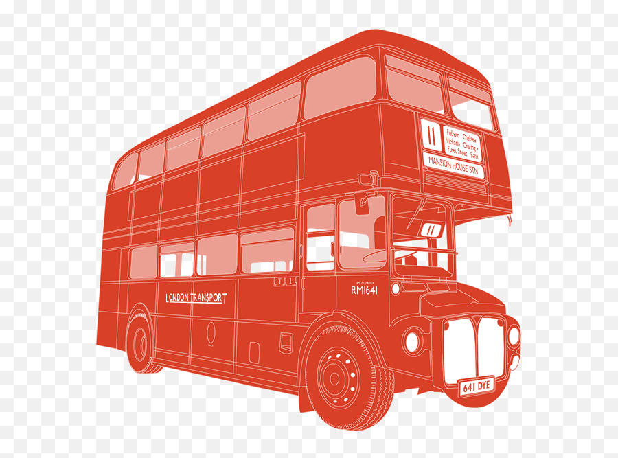 Clipart Bus Bus London Clipart Bus Bus London Transparent - Route Master Bus Illustration Emoji,Percy Jackson Trident Emoji