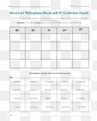 Multisyllabic Words With R - Dot Emoji,Controlling Emotions Worksheets
