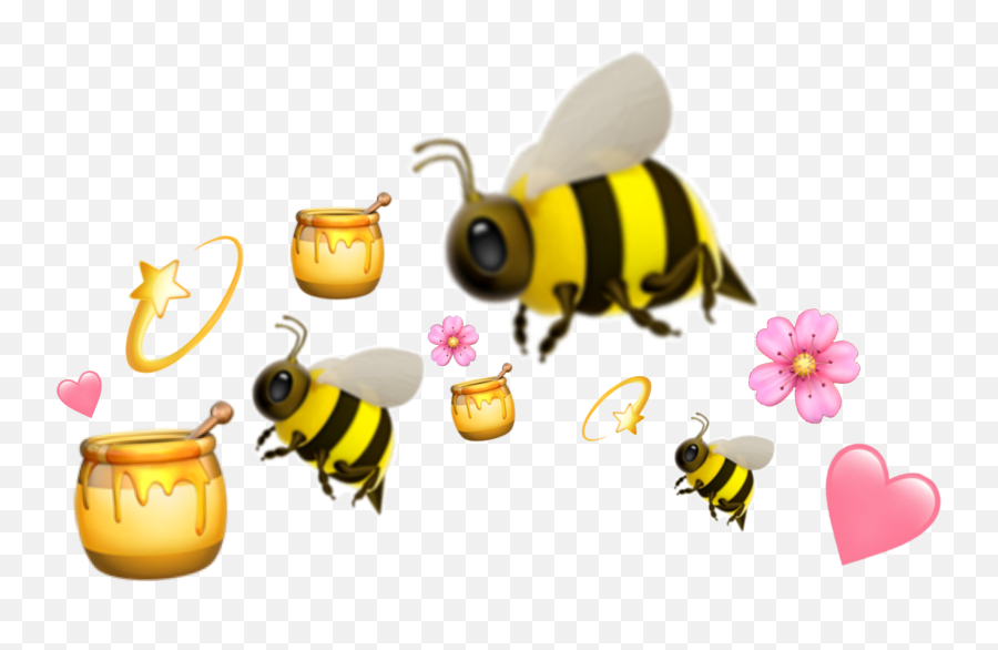 Yellow Emoji Emojicrown Sticker - Bee Emoji Crown Transparent,Honey Bee Emoji