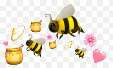 Yellow Emoji Emojicrown Sticker - Bee Emoji Crown Transparent,Honey Bee Emoji