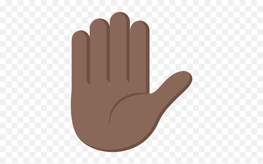 Dark Skin Tone Emoji - Hand Raised Clipart Transparent,Open Hand Emoji Meaning