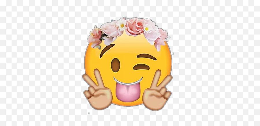 Luv Loveremixit Flowers Emoji Emojis Sticker By Tera - Happy,Emoticon Flowers On Facebook