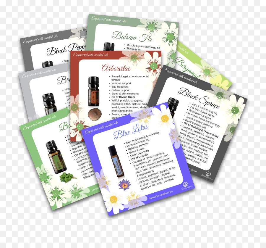 Single Oil Info Card Pdf Printable - Essential Oil Cards Emoji,Emotion Card Chart Printable