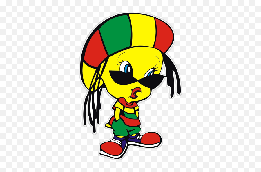 Rasta Tweety Reggae Art Tweety Looney Tunes Characters - Rasta Tweety Emoji,Bob Marley Emoji