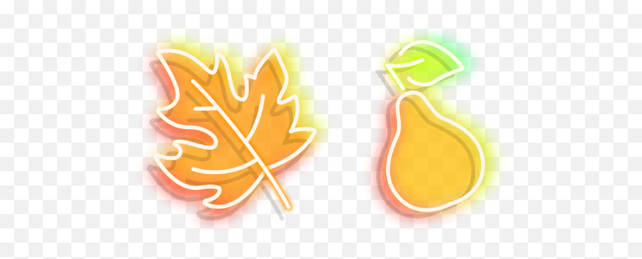 Neon Autumn Leaflet And Pear Cursor U2013 Custom Cursor Browser - Pear Emoji,Emojis Frutas