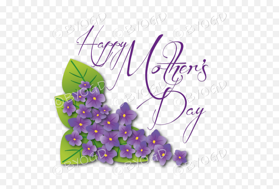 Happy Mothers Day With Purple Violets - Happy Mothers Day Image With Violets Emoji,Happy Mothers Day 2018 Emoticons