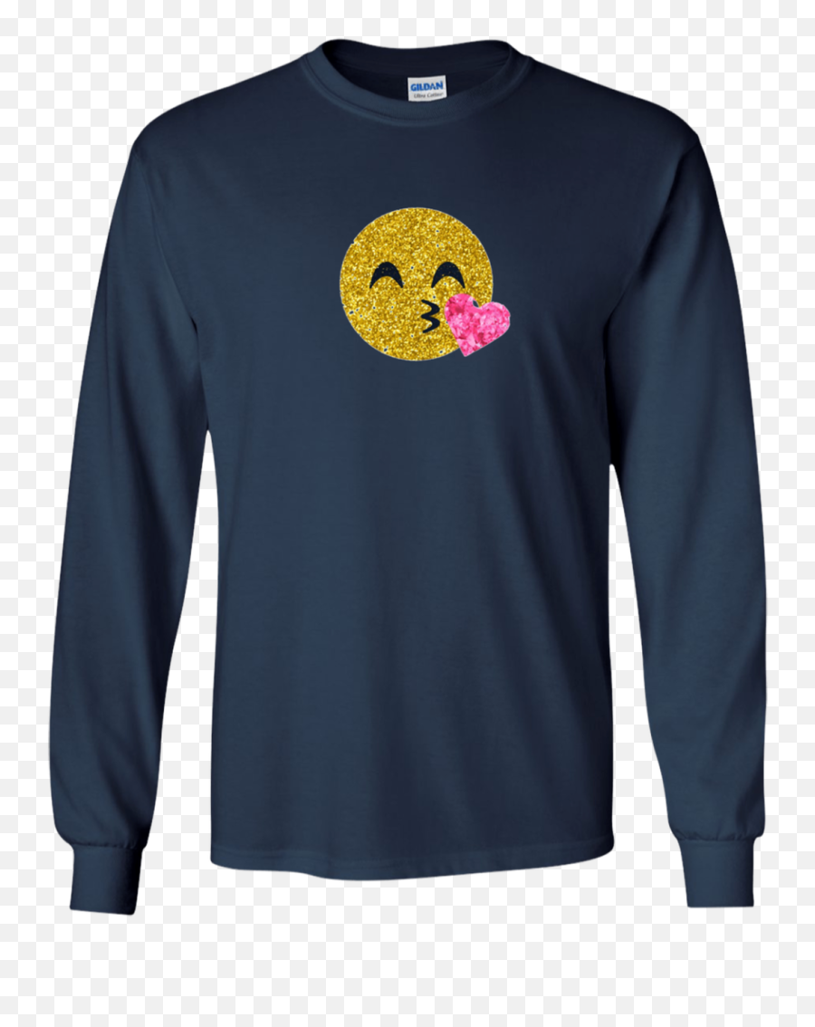 Cute Gold Emojis Kiss Face Pink Heart Gold Glitter T Shirt,Blue And Pink Emojis