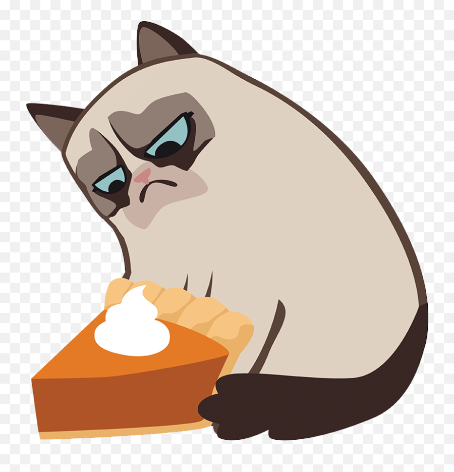 Grumpy Cat Pie - Pumpkin Pie Emoji,Grumpy Cat Emoji