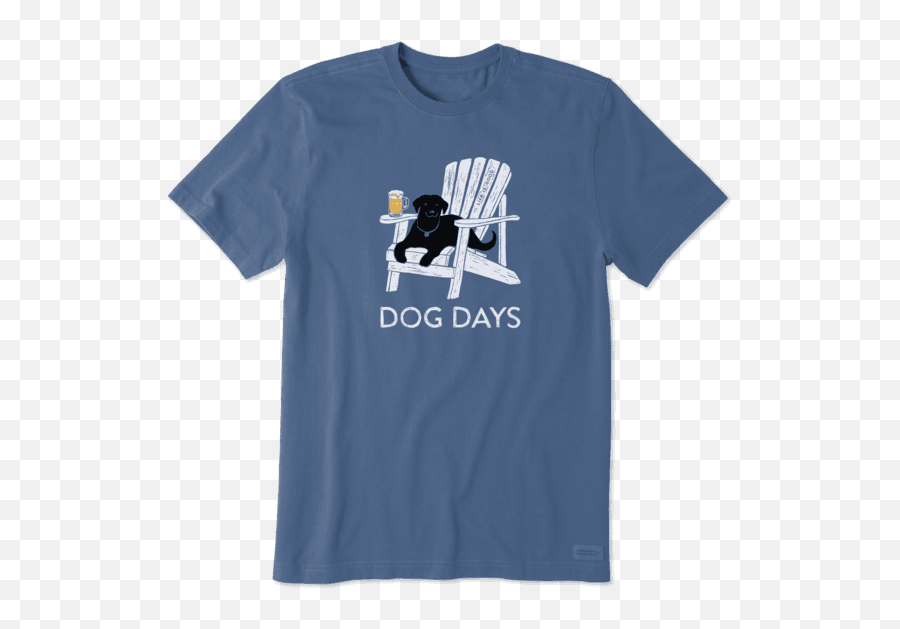 Menu0027s Dog Days Beer Crusher Tee Life Is Good Official Site - Short Sleeve Emoji,Changing Emoji Shirt