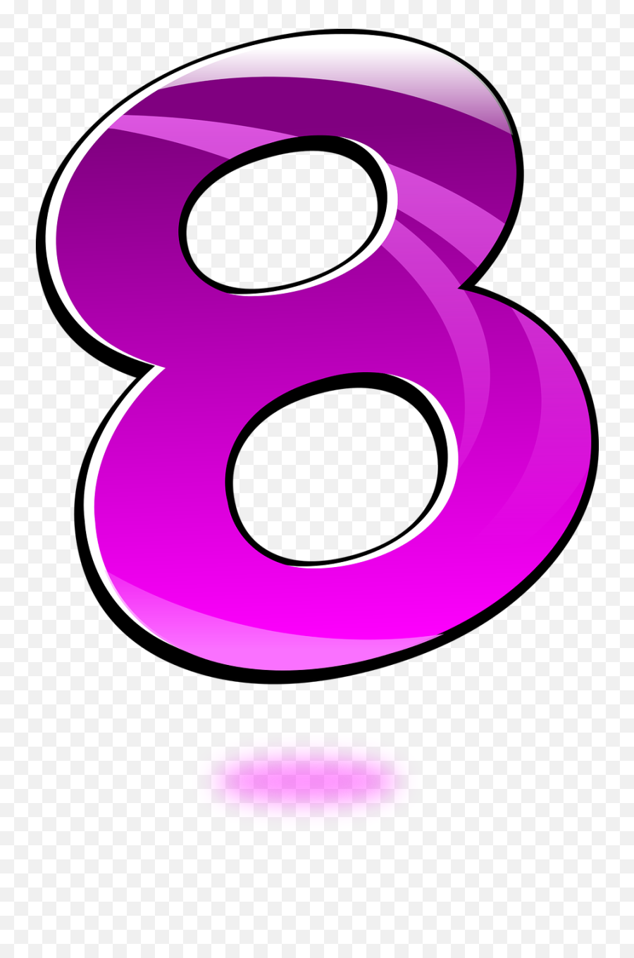 Eight Glossy Number - Free Vector Graphic On Pixabay Eight Clipart Emoji,Number Emoticons