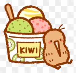 Kiwi Bird Icecream Dessert Sticker - Junk Food Emoji,Kiwi Bird Emoji
