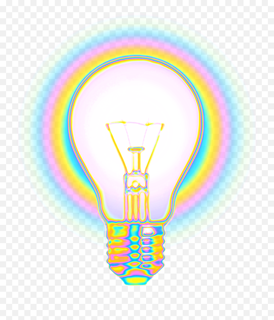 Light Holographic Aesthetic Sticker By Dinaaaaaah - Incandescent Light Bulb Emoji,Lamp Emoji